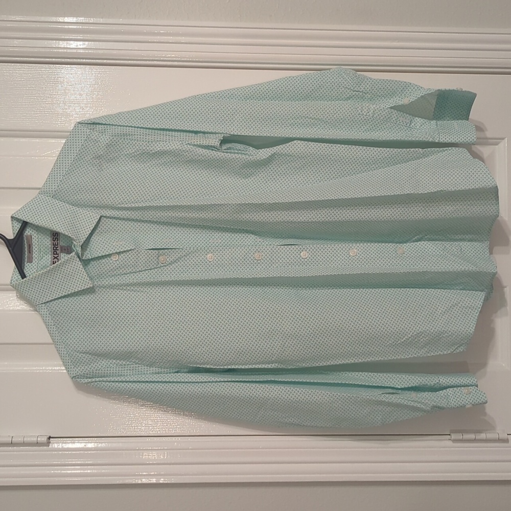 Express men's dress shirt in small green
